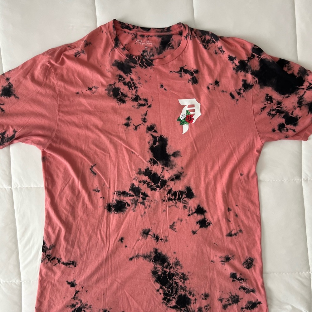 Primitive Coral and Black Tie-Dye T-Shirt